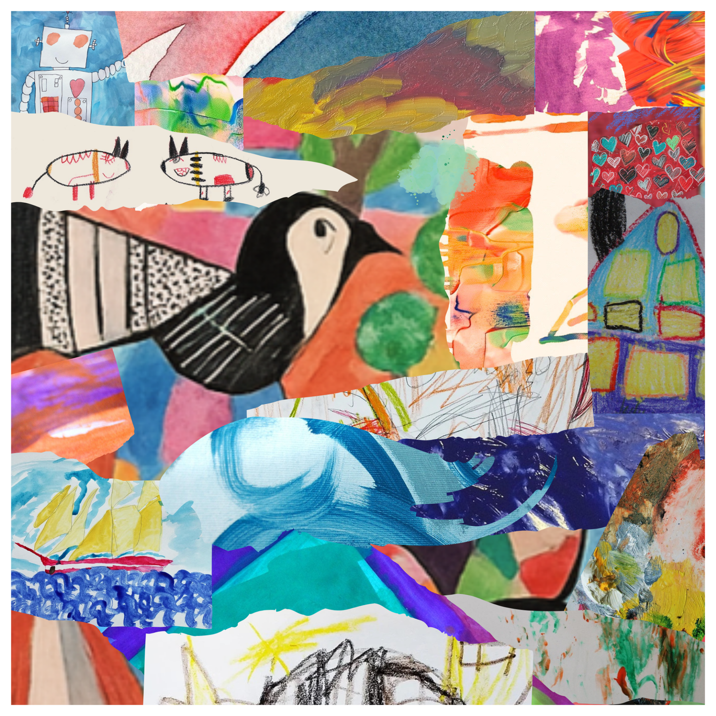 Children's Modern Art Collage